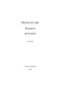 Notes on the Science of Logic