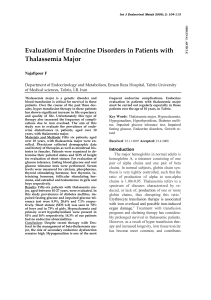 Evaluation of Endocrine Disorders in Patients with Thalassemia Major