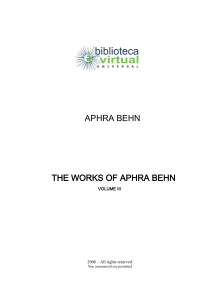 aphra behn the works of aphra behn