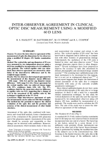 inter-observer agreement in clinical optic disc measurement