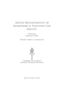Affine Decomposition of Isometries in Nilpotent Lie Groups