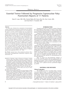 Essential Tremor Followed by Progressive Supranuclear Palsy