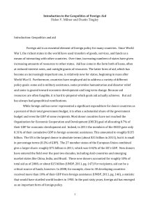 Introduction to the Geopolitics of Foreign Aid Helen V.