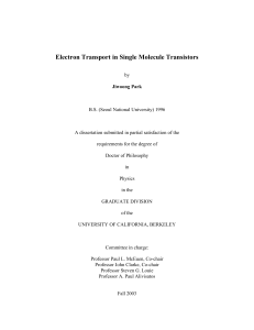 Electron Transport in Single Molecule Transistors