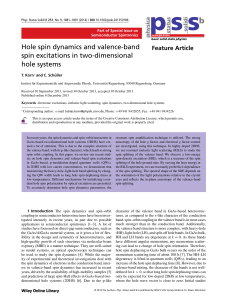 Hole spin dynamics and valenceband spin excitations in