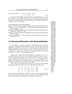 2.2 Gaussian Elimination with Backsubstitution