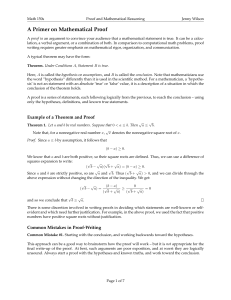 A Primer on Mathematical Proof