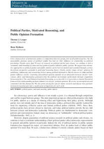Political Parties, Motivated Reasoning, and Public Opinion Formation