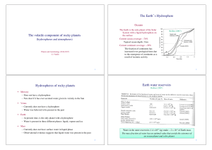The volatile component of rocky planets Hydrospheres of rocky