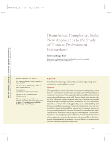 New Approaches to the Study of Human–Environment Interactions