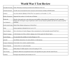 World War I Test Review