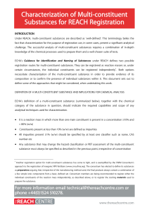 Characterization of Multi-constituent Substances for REACH