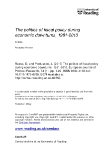 The politics of fiscal policy during economic downturns, 1981-2010