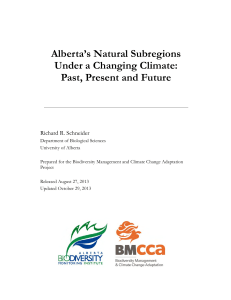 Alberta`s Natural Subregions Under a Changing Climate