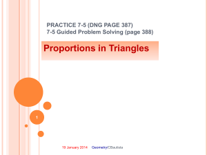 Practice 7-5: PROPORTIONS IN TRIANGLES