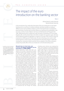 The impact of the euro introduction on the banking sector