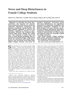 Stress and Sleep Disturbances in Female College Students