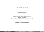 Lecture 3.5: Quotients - Clemson Mathematical Sciences