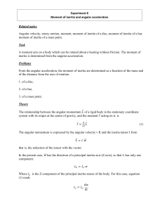 Experiment 8 Moment of inertia and angular acceleration Related