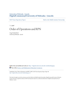 Order of Operations and RPN - DigitalCommons@University of