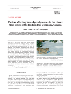 Factors affecting hare–lynx dynamics in the classic time series of the