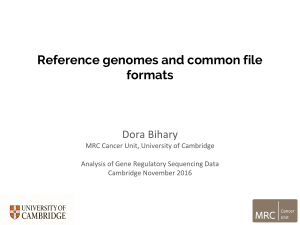 File formats for NGS data - Bioinformatics Training Materials