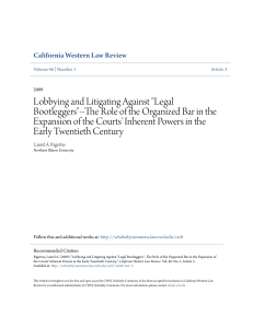 Lobbying and Litigating Against "Legal Bootleggers"