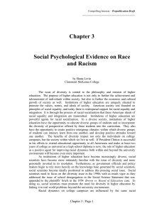 Social Psychological Evidence on Race and Racism