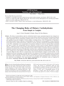 The Changing Roles of Dietary Carbohydrates