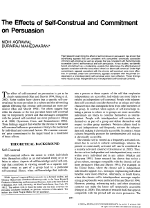 The Effects of Self-Construal and Commitment on Persuasion