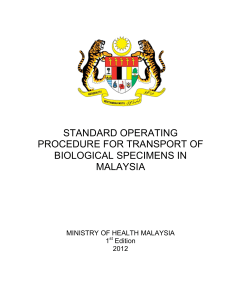 standard operating procedure for transport of biological specimens