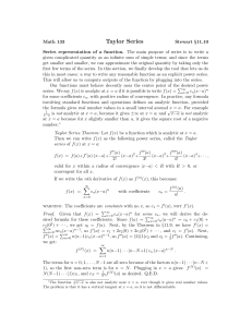 Ch 11.10 Taylor Series