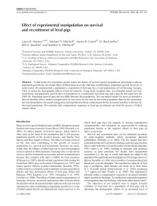 Effect of experimental manipulation on survival and recruitment of