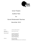 Growl Theatre Audition Pack for Secret Bridesmaids` Business