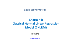 Chapter 4: Classical Normal Linear Regression Classical Normal