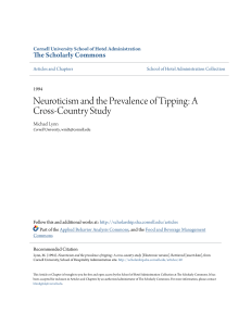 Neuroticism and the Prevalence of Tipping: A Cross
