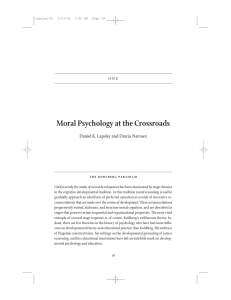 Moral Psychology at the Crossroads