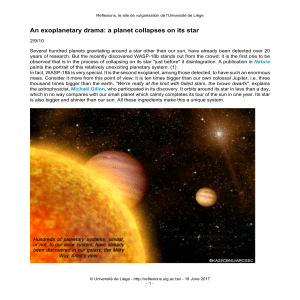 An exoplanetary drama: a planet collapses on its star