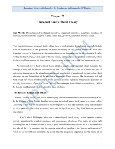 Chapter 23 Immanuel Kant`s Ethical Theory