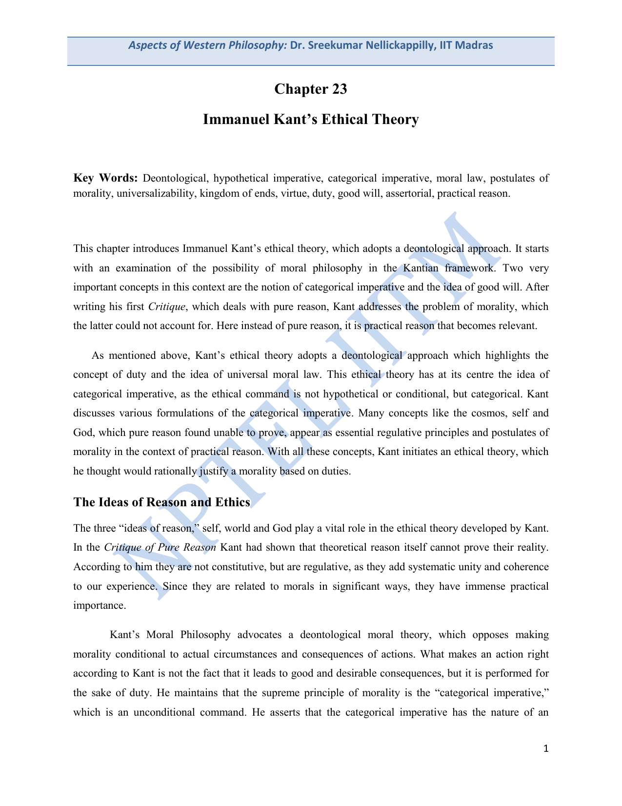 Chapter 23 Immanuel Kant S Ethical Theory