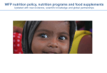 WFP nutrition policy, nutrition programs and food supplements