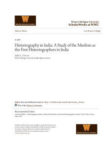 Historiography in India - ScholarWorks at WMU