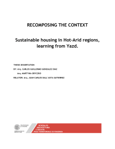 RECOMPOSING THE CONTEXT Sustainable housing in Hot