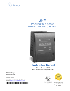 SPM Synchronous Motor Protection and Control