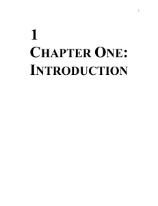 CHAPTER ONE: INTRODUCTION