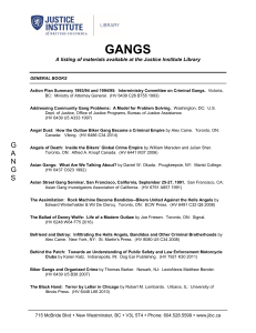 Gangs - JIBC Library