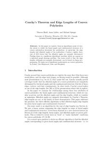 Cauchy`s Theorem and Edge Lengths of Convex