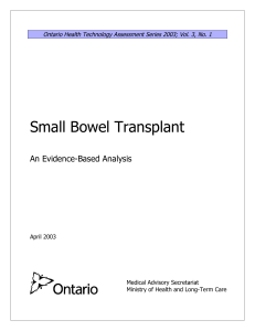 Small Bowel Transplant - Health Quality Ontario