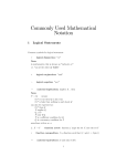 Commonly Used Mathematical Notation