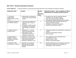 KUT 101/2 – General Chemistry Practical I